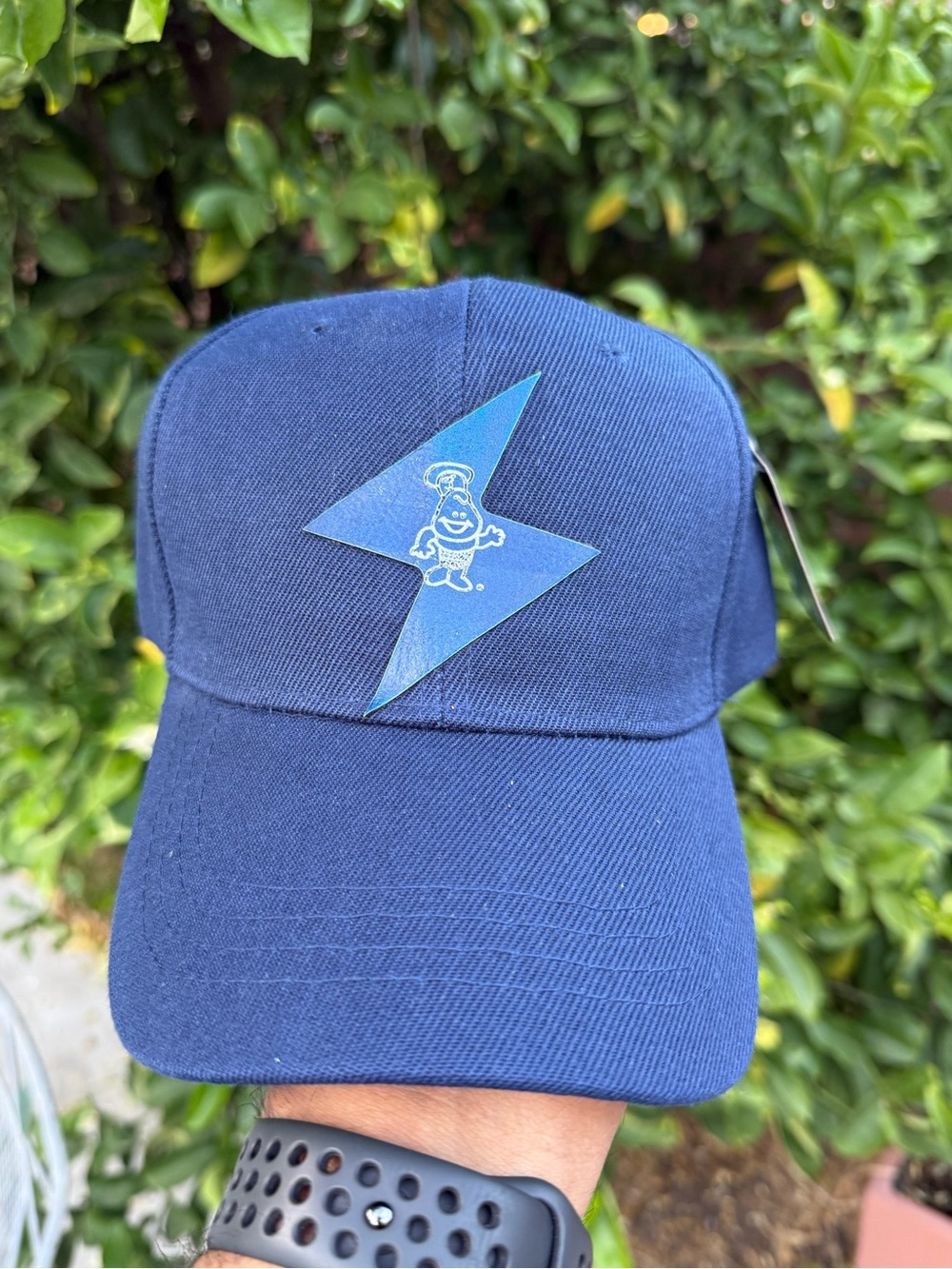 Kids Navy Blue Baseball Cap with Lightning Patch